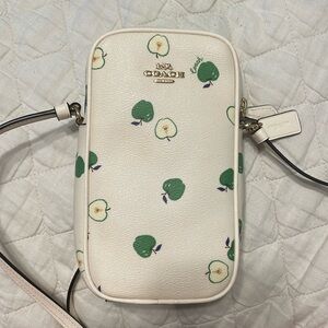 Coach North/South Zip Crossbody With Apple Print